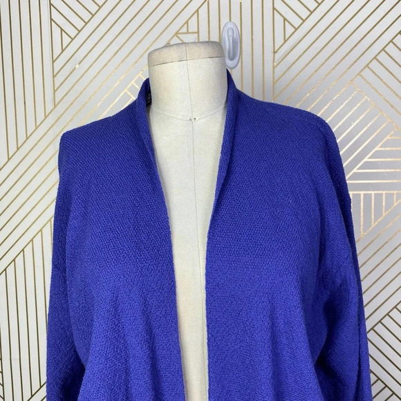 Eileen‎ Fisher Cropped Open Front Cardigan Sweater Purple Size US Large - Picture 2 of 10